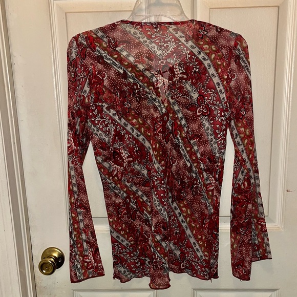 FANG Women’s Long Sleeve Bohemian Hippie Top. Sz M. - Picture 2 of 4